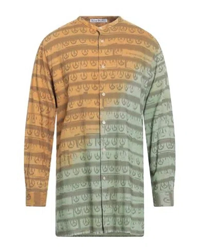 Acne Studios Man Shirt Green Size 36 Cotton, Viscose
