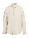 Acne Studios Man Shirt Ivory Size 36 Cotton In White