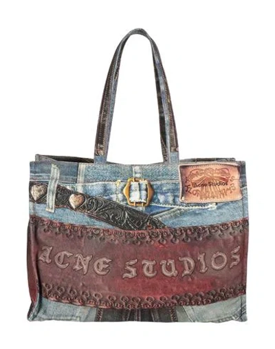 Acne Studios Man Shoulder Bag Blue Size - Cotton