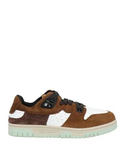 Acne Studios Man Sneakers Brown Size 9 Leather In Multi