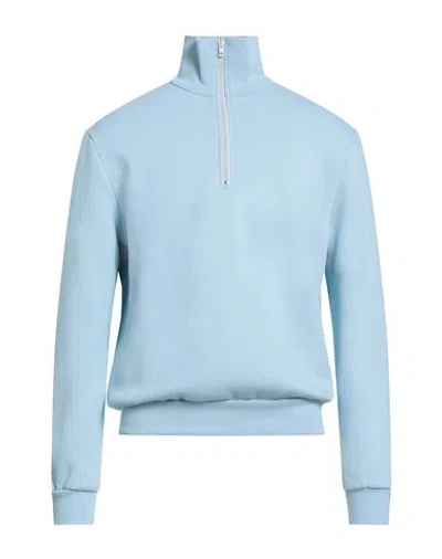 Acne Studios Man Sweatshirt Azure Size S Cotton, Polyester In Blue