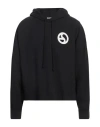 Acne Studios Logo Printed Drawstring Hoodie In Black