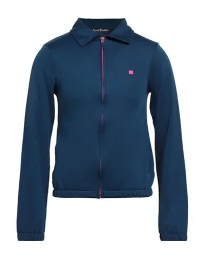 Acne Studios Man Sweatshirt Blue Size M Polyester, Cotton