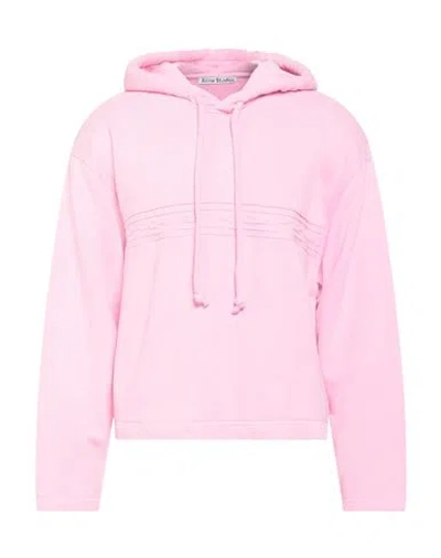 Acne Studios Man Sweatshirt Fuchsia Size Xs Organic Cotton In Pink