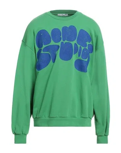 Acne Studios Man Sweatshirt Green Size S Cotton
