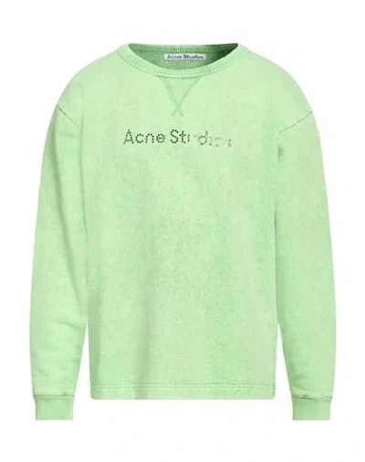 Acne Studios Man Sweatshirt Lime Green Size L Cotton