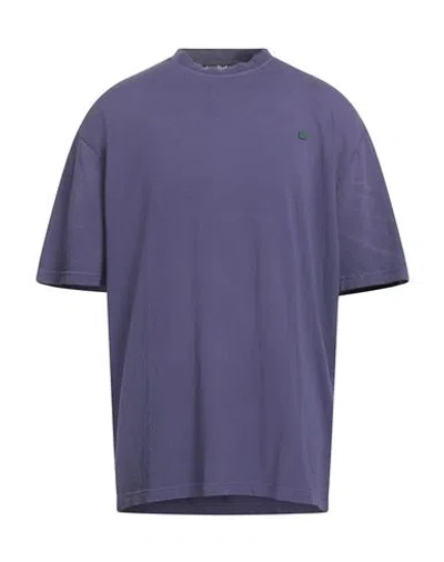 Acne Studios Man T-shirt Dark Purple Size Xxs Cotton