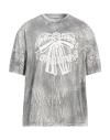 Acne Studios Mens Faded Black Graphic-print Short-sleeve Cotton-jersey T-shirt In Grey
