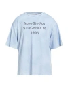 Acne Studios Man T-shirt Light Blue Size L Cotton, Hemp In White