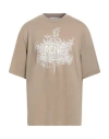 Acne Studios Man T-shirt Light Brown Size L Cotton In Beige