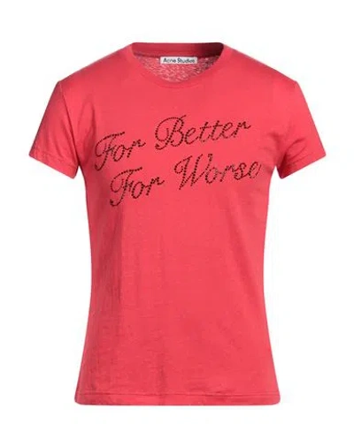 Acne Studios Man T-shirt Tomato Red Size L Organic Cotton