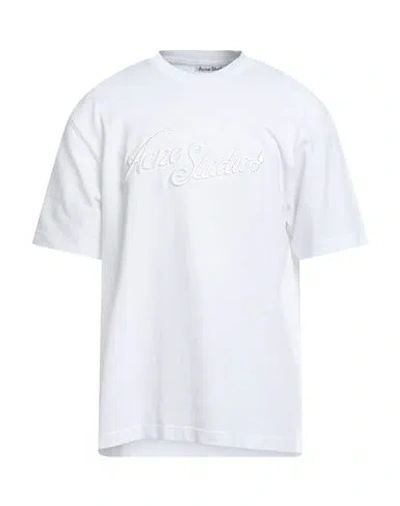 Acne Studios Man T-shirt White Size L Cotton