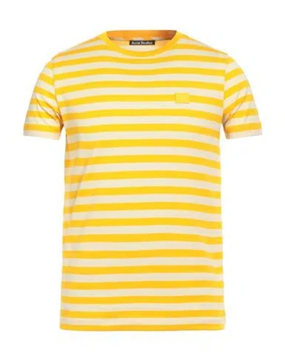 Acne Studios Man T-shirt Yellow Size S Cotton