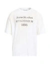 Acne Studios Man T-shirt Cream Size Xxl Cotton, Hemp In White