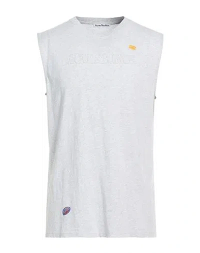 Acne Studios Man T-shirt Light Grey Size L Cotton In Gray