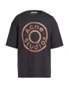 Acne Studios Man T-shirt Slate Blue Size M Cotton, Polyester