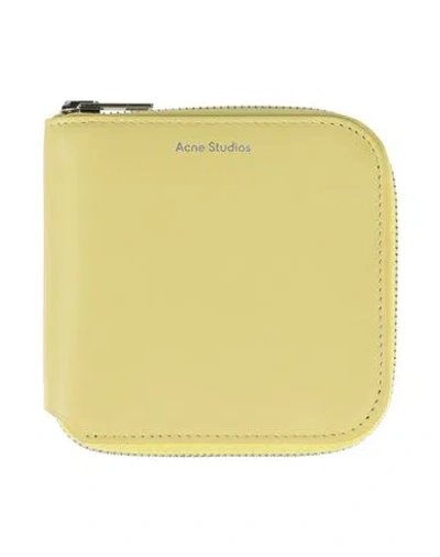 Acne Studios Man Wallet Lime Green Size - Cow Leather