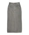 Acne Studios Gray Faded Denim Maxi Skirt In Gray