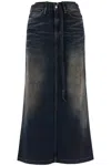 Shop Acne Studios Maxi Denim Skirt With Waist Strap Women In Blue