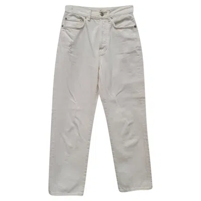 Pre-owned Acne Studios Mece Beaten Straight Leg Jeans In White Cotton In Gray