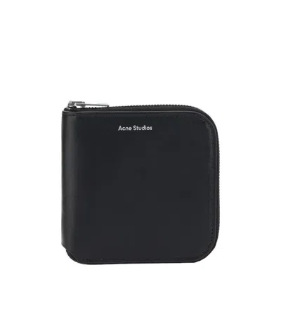 Acne Studios Medium Zipped Bifold Wallet In Black