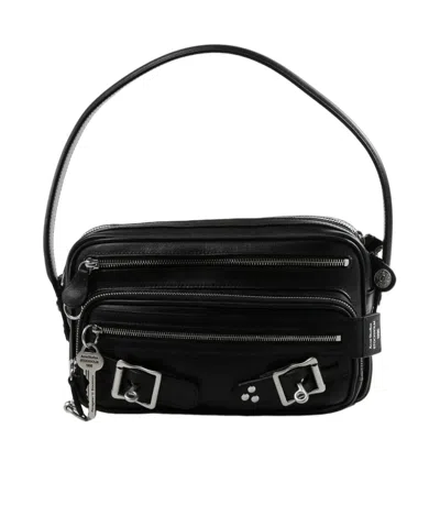 Acne Studios Medium Zippered Shoulder Bag In Black
