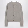 Acne Studios Ribbed Cuffs And Hem Yak Wool Cardigan In Gray