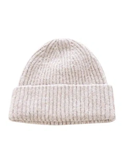 Pre-owned Acne Studios Mélange Wool-blend Beanie In Neutral