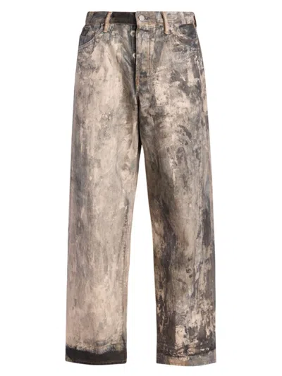 Acne Studios Men's 1981 Splatter Loose-fit Jeans In Cold Grey