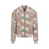 Acne Studios Beige Camouflage Print Bomber Jacket For Men In Multicolor
