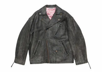 Pre-owned Acne Studios Men's  Distressed Leather Jacket In Black