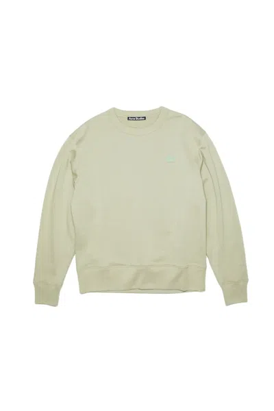 Pre-owned Acne Studios Men's  Face Patch Crewneck Sweatshirt In Eucalyptus Green