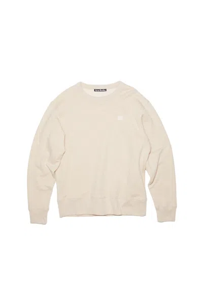 Pre-owned Acne Studios Men's  Face Patch Crewneck Sweatshirt In Oatmeal Melange In Brown