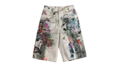 Pre-owned Acne Studios Men's  Graffiti Shortsin Aol White