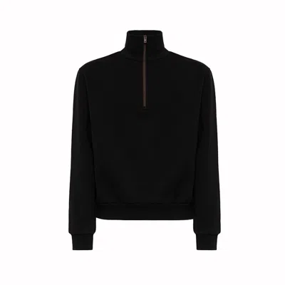 Pre-owned Acne Studios Men's  Half Zip Sweatshirt In Black