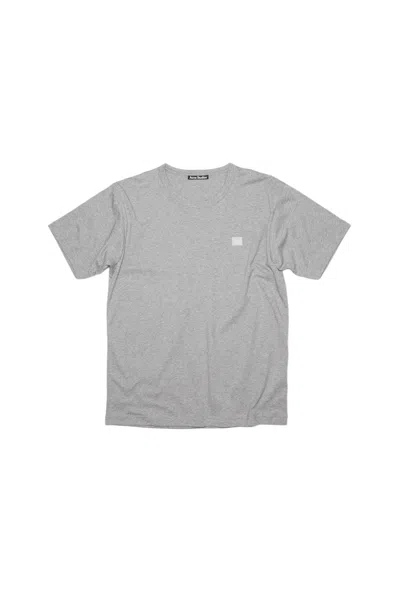 Pre-owned Acne Studios Men's  Lightweight Nash Face T-shirt In Light Grey Melange In Gray