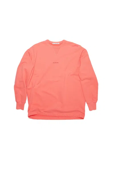 Pre-owned Acne Studios Men's  Logo Crewneck Sweatshirt In Salmon Pink