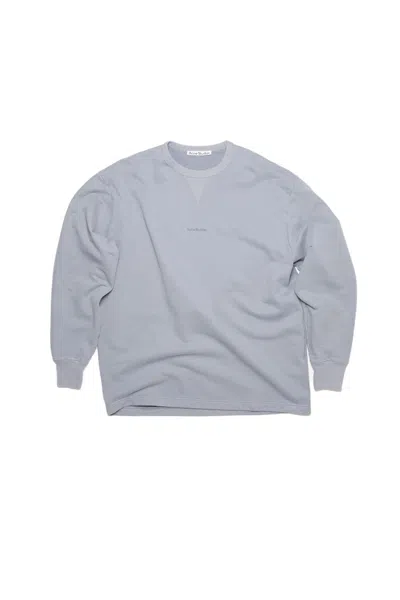 Pre-owned Acne Studios Men's  Logo Crewneck Sweatshirt In Steel Grey In Gray