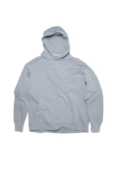 Pre-owned Acne Studios Men's  Logo Hooded Sweatshirt In Steel Grey In Gray