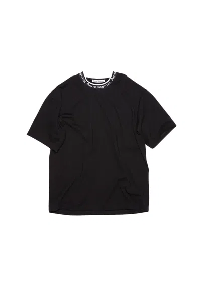 Pre-owned Acne Studios Men's  Logo Rib T-shirt In Black