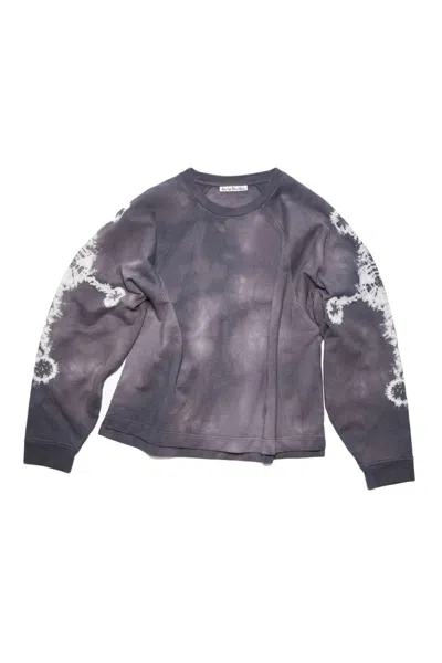 Pre-owned Acne Studios Men's  Raglan Tiedye Crewneck Sweatshirt In Dusty Purple
