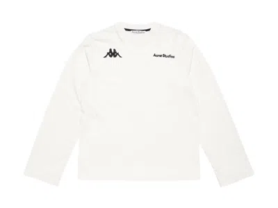 Pre-owned Acne Studios Men's  X Kappa Long Sleeve Logo T-shirt In White