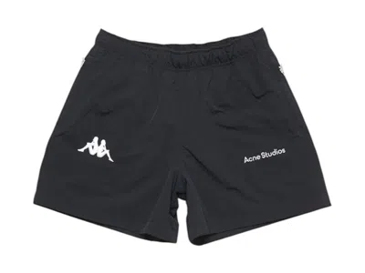 Pre-owned Acne Studios Men's  X Kappa Relaxed Fit Shorts In Black