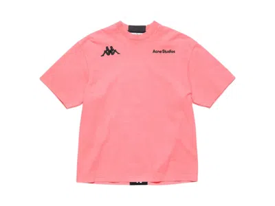 Pre-owned Acne Studios Men's  X Kappa Short Sleeve Logo T-shirt In Neon Pink