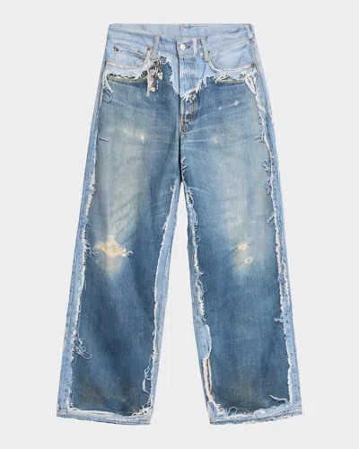 Acne Studios Men & Apos;s Pentyone Brushed Denim Wide-leg Jeans In Blue