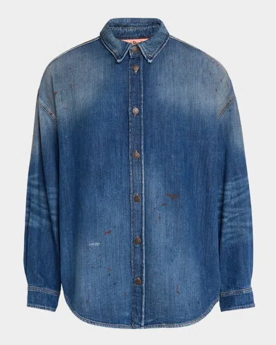 Acne Studios Men & Apos;s Setar Trafalgar Denim Button-down Shirt In Blue