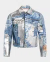 Acne Studios Long Sleeve Denim Jacket In Multi