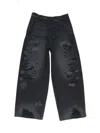 Acne Studios Mended Distressed Trousers In Black