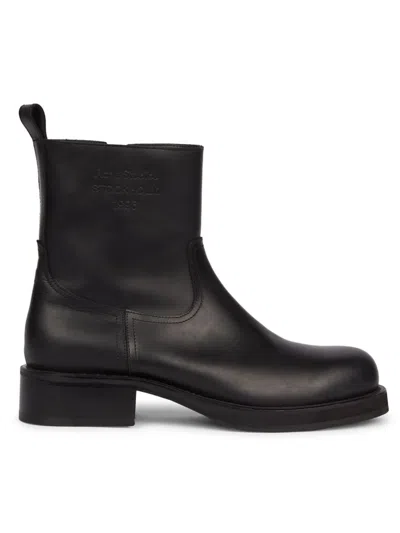 ACNE STUDIOS MEN'S BESARE WAXED LEATHER BOOTS