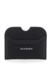 Acne Studios Men Black Card-holder With Logo Print In Leather Man In Black